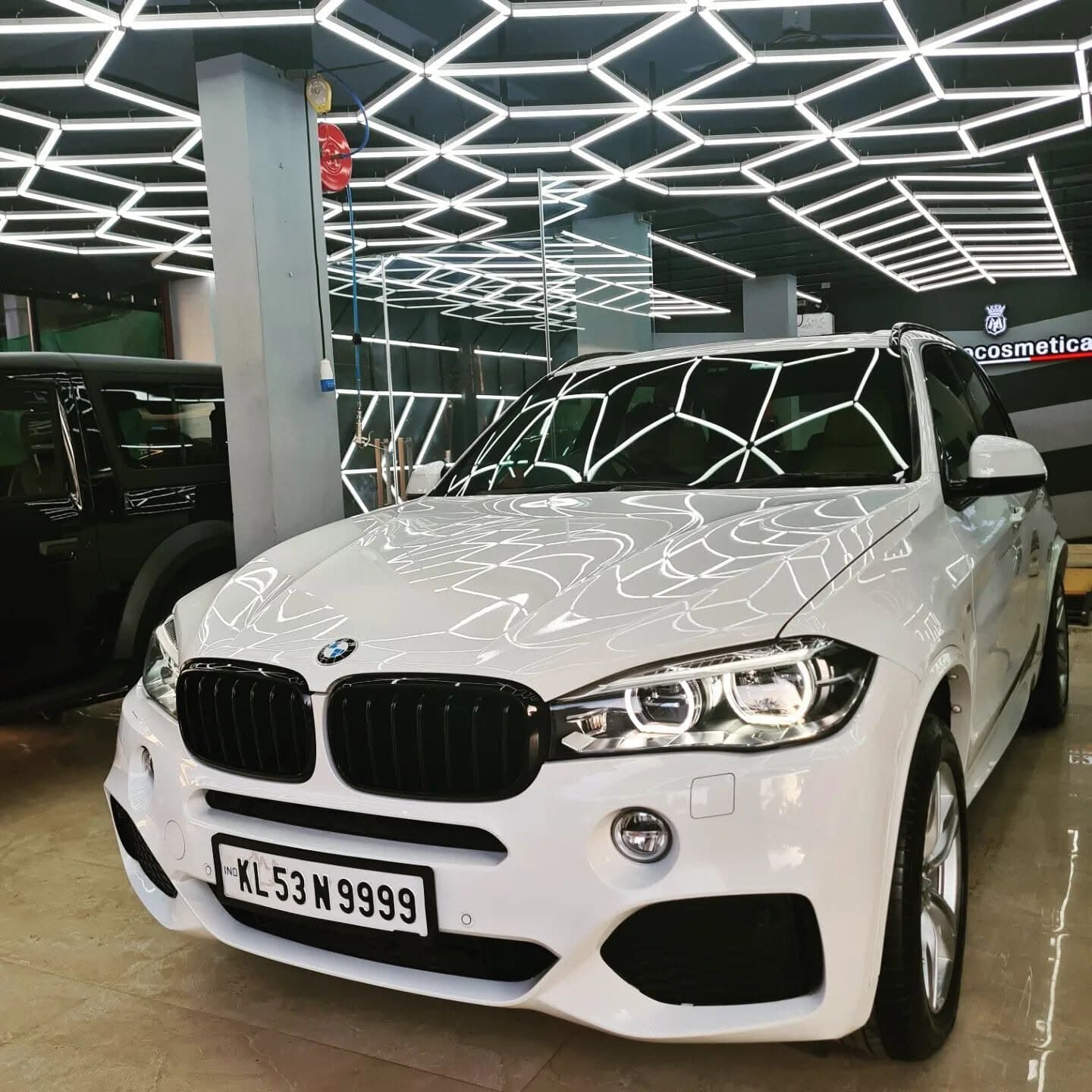 BMW X5 under the studio lights